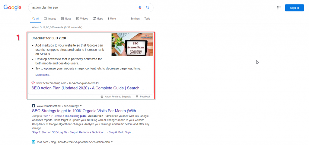 search markup digital marketing featured for action plan for seo 2020