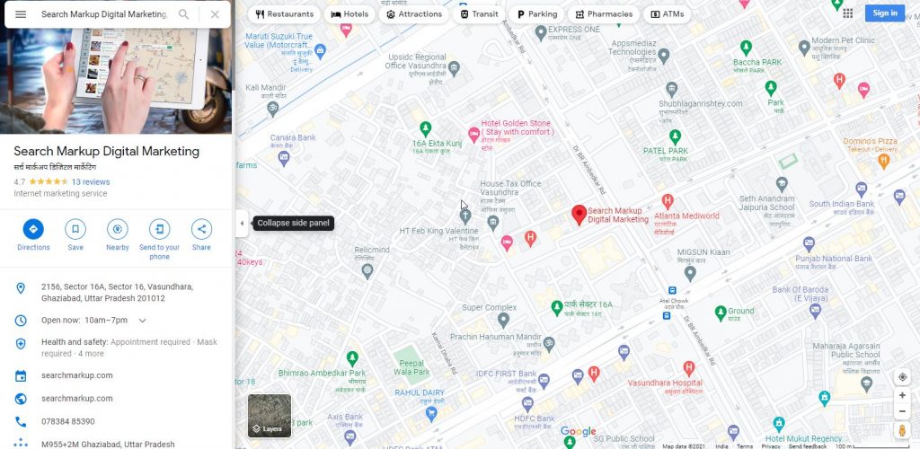 Google local business map
