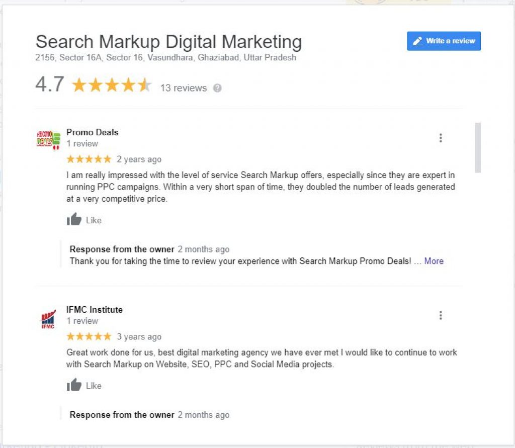 Google maps for business review