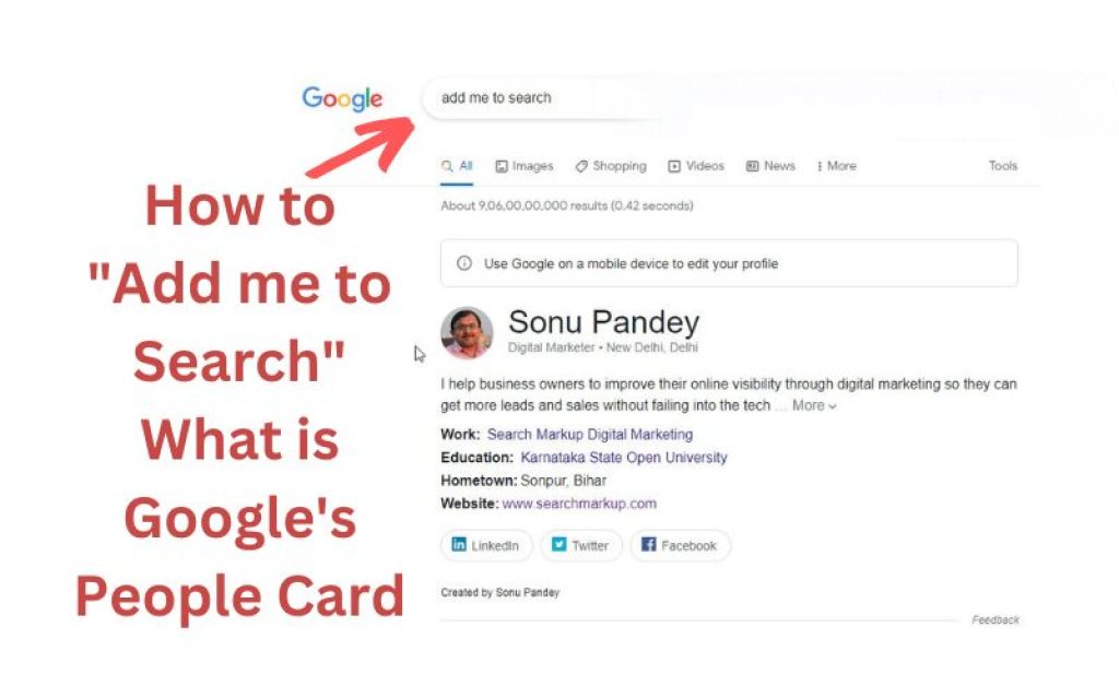 How to "add me to search" What is Google's People Card